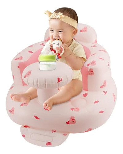 Asiento Inflable Para Bebé Rosa Para Bebés De 3 A 0