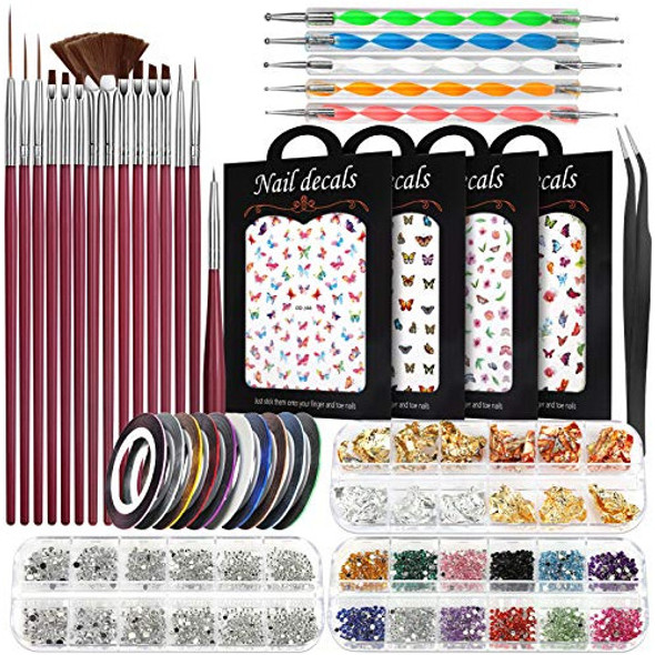 Kit De Pinceles Para Decoración De Uñas, Suministros Para De 0
