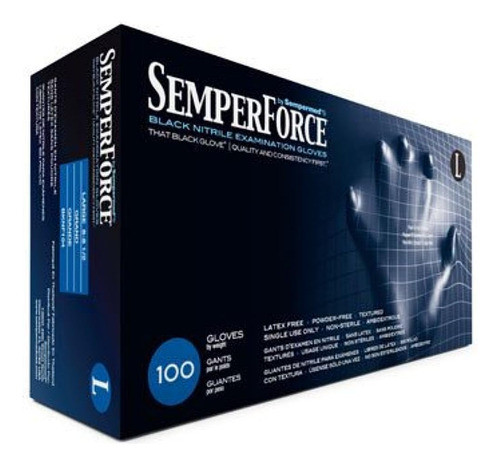 Sempermed Semperforce Black Powder Guantes Médicos De Examen 0