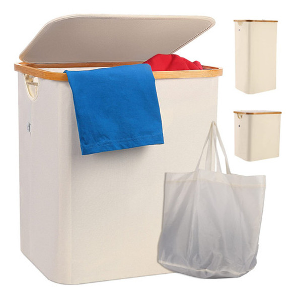 Yamagahome Cesta De Lavanderia Con Tapa De 60 Litros, Plegab 0