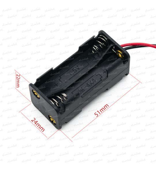 Portapila Para 4 Pilas Aaa Tiple A (2x2) Con Cable 1