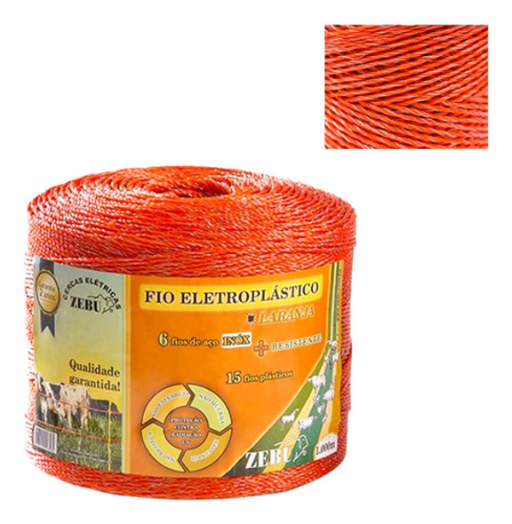 Fio Eletroplástico Cerca Rural Rolo 1000m +  Resistente Zebu 0 Fio Eletroplástico Cerca Rural Rolo 1000m +  Resistente Zebu 0