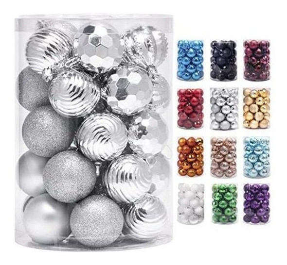 Bolas Para Arbol De Navidad  6cm  X 30u Plateado 0