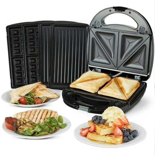 Wafflera Sandwichera Grill Electrica 3 En 1 Super Practica 0
