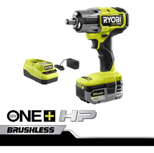 Llave Impacto 1/2 Ryobi 18v Kit P262 + Bat 4amp + Cargador 1