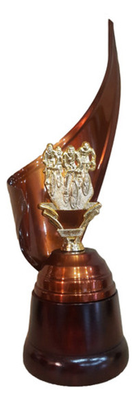 Trofeo Metálico Alegoría Base Madera Ciclismo Peloton 28cm 0 Trofeo Metálico Alegoría Base Madera Ciclismo Peloton 28cm 0