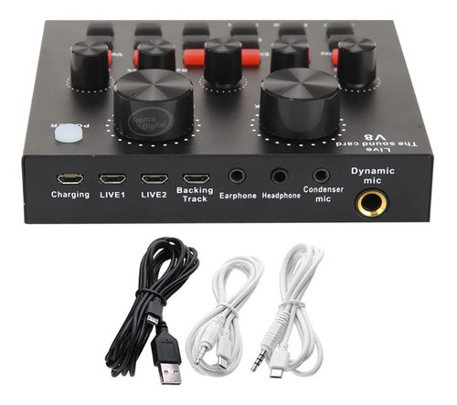 Tarjeta De Sonido Placa Externa V8 Usb 6 Modos + 12 Efectos 0