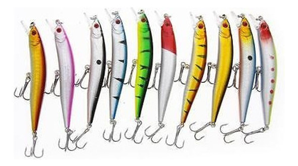 Mucho 10pcs Clases De Pesca Señuelos Anzuelos Crankbaits Min 1