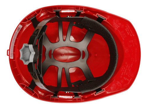 Casco De Trabajo Libus + Arnés Plástico Cremallera Rojo 1