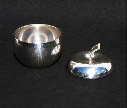Hist*. Ideal Regalo Alhajero Anillero Manzana Con Baño Plata 1