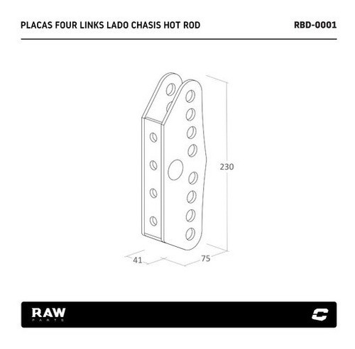 Placas Lado Chasis Hot Rod Four Links Raw Parts 1