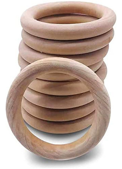 Anillos De Madera De Macram&eacute; Sin Terminar 30 Piezas . 0