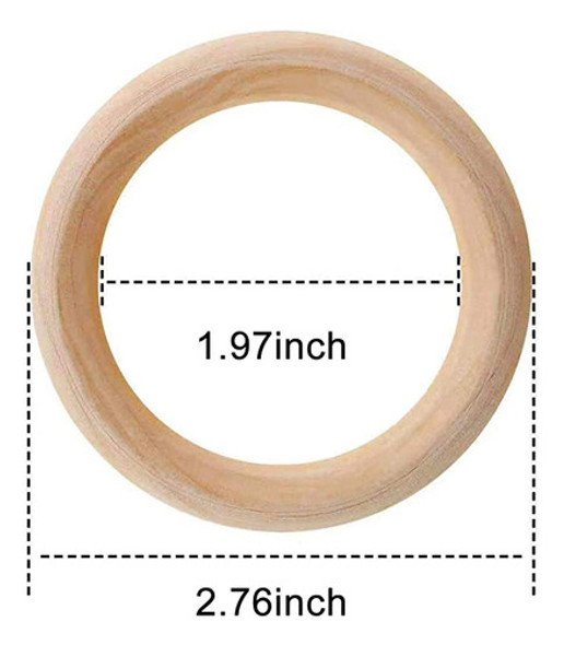 Anillos De Madera De Macram&eacute; Sin Terminar 30 Piezas . 1