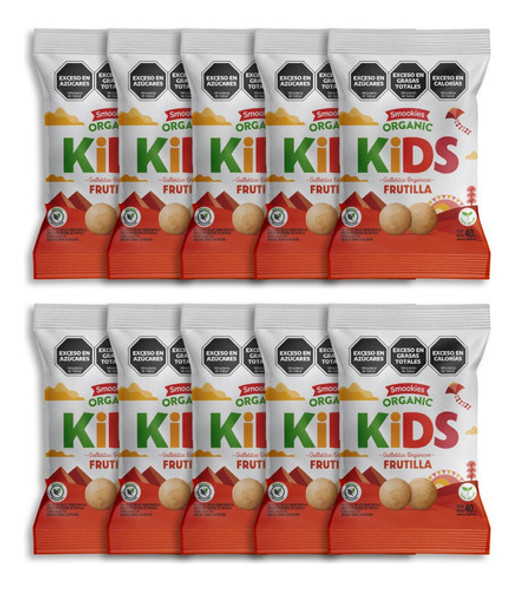 Galletitas Orgánicas Smookies Kids Sabor Frutilla Combo 20 1