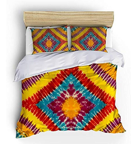 Juego De Ropa De Cama Hipbee Tie Dye Tamaño Queen, Juego De 0