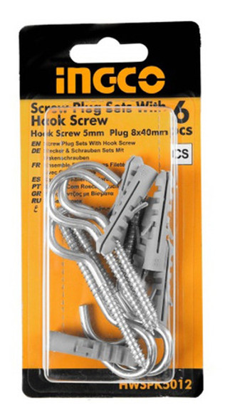 Set 6 Pitones Abiertos C/taco 8 Mm Blister Ingco 0