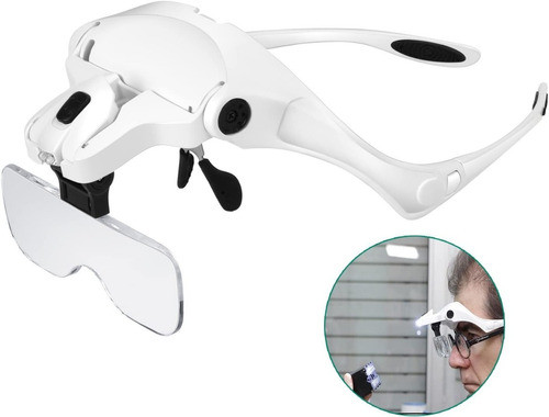 Gafas De Aumento Manos Libres Con Luz Y Lupa + 5 Lentes © 0