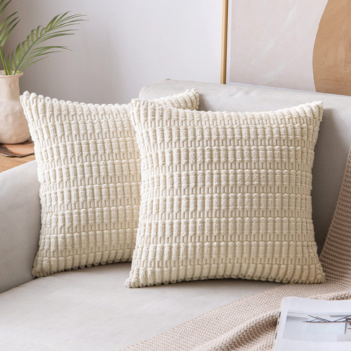 2 Fundas Almohadones 45x45 Cm Sofá Cama, Estar Color Blanco 0