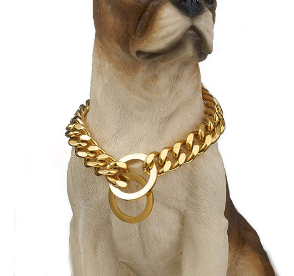 Aiyidi Collar De Cadena Para Perros Oro / Plata Acero Inoxid 0 Aiyidi Collar De Cadena Para Perros Oro / Plata Acero Inoxid 0