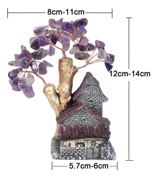 Nupuyai Casa Árbol Cristal Amatista Natural, Árbol Miniatura 1