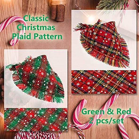 Cherpet Navidad Perro Bandana - Lindo Plaid Copo De Nieve Bo 1 Cherpet Navidad Perro Bandana - Lindo Plaid Copo De Nieve Bo 1