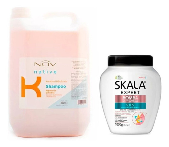 Shampoo Keratina Nov + Baño Skala Bomba De Vitaminas 0