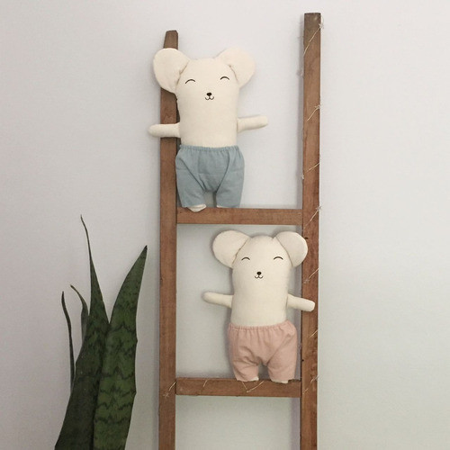 Muñeco De Apego Tela Bebe Oso Rosa 1