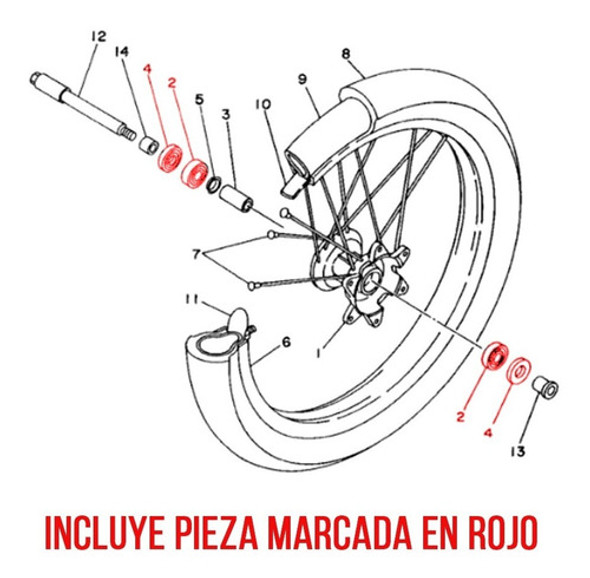 Set Rulemanes Retenes Rueda Delantera Kawasaki Kdx 220 1