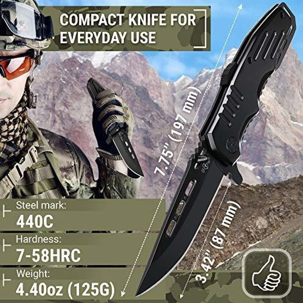 Cuchillo Asistido Por Resorte Plegable De Bolsillo Militar 1
