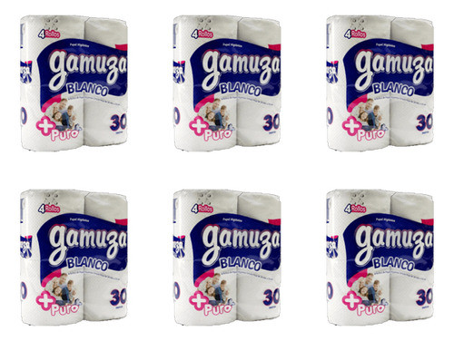 Papel Higienico Gamuza Blanco 30mts 4 Rollos (bulto X6) 0