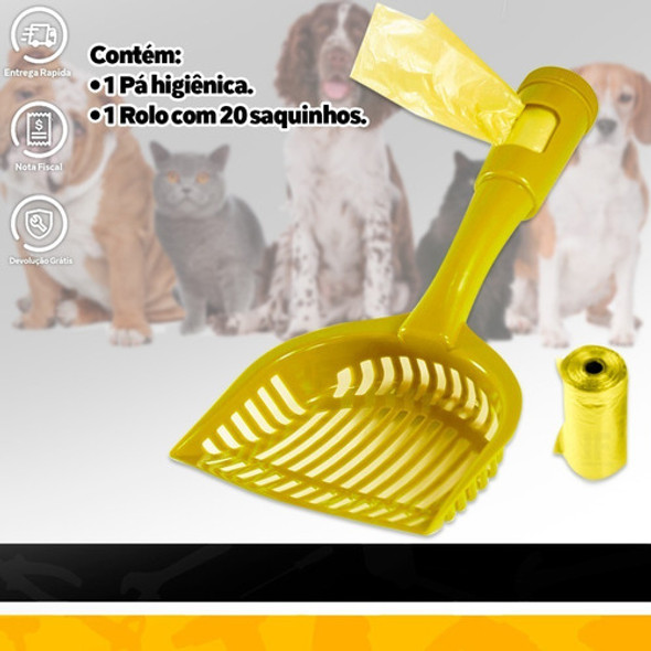 Pá Coletora Higiênica Para Cães E Gatos Com Porta Saco 1