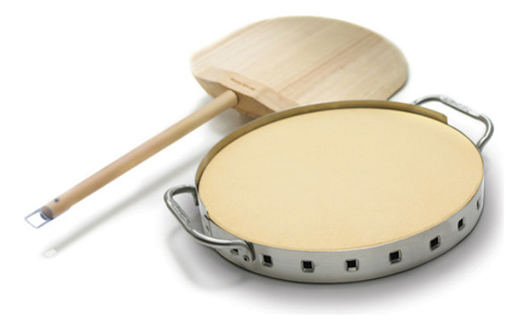 Piedra De Pizza Con Base De Acero Inoxidable  Con Pala Pizze 1