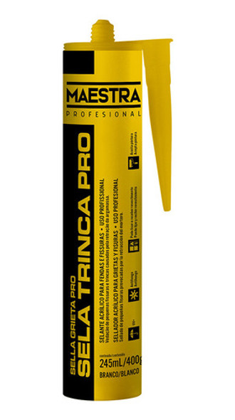 Sellador Acrílico Blanco Pintable Cart. 235ml / 400g Maestra 0