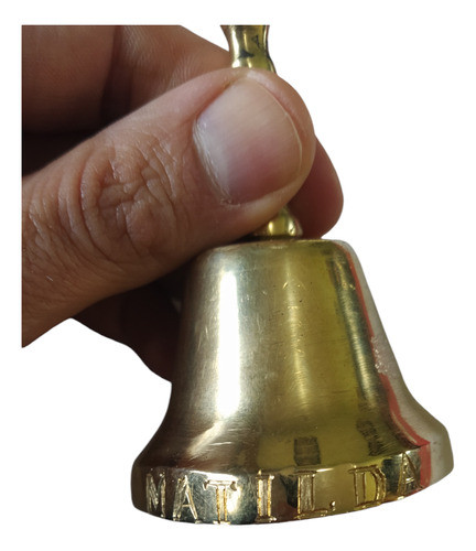 Campana Fundición Bronce Macizo Grabada Ideal Maestra 1