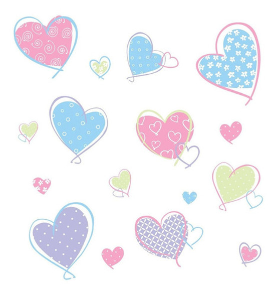 Vinilo Decorativo Pared [03p9vzl6] Corazones 0