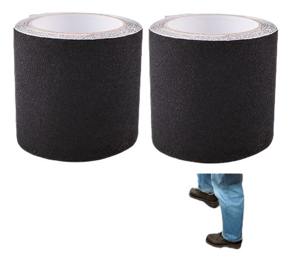 2 Rollos Rollo Negro Seguridad Antideslizante Cinta Anti Sli 0