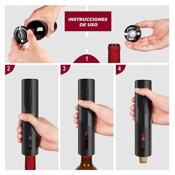Sacacorchos Eléctrico Con Decantador Y Accesorios 4 En 1 1 Sacacorchos Eléctrico Con Decantador Y Accesorios 4 En 1 1