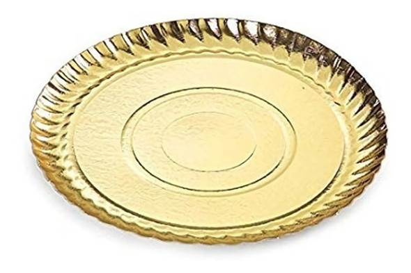Bandeja Dorada De Carton Descartable 28cm X Unidad 0