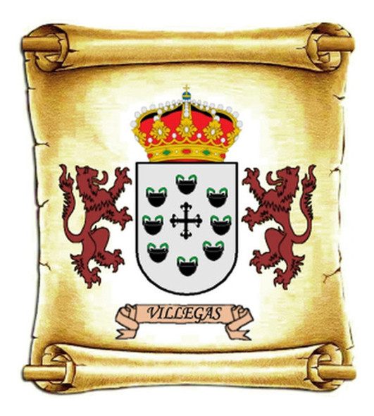 Villegas - Escudo Del Apellido - Heráldica - Lámina 45x30 Cm 0