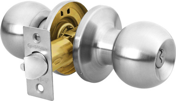 Cerradura De Pomo Esfera Llave Y Botón Recámara Hermex Basic 0