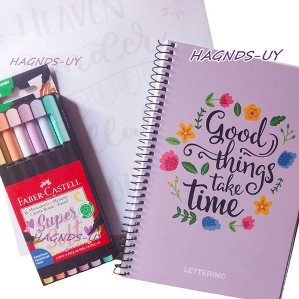 Pack Lettering Faber Castell Cuaderno Y 6 Marcadores Lf1a 0