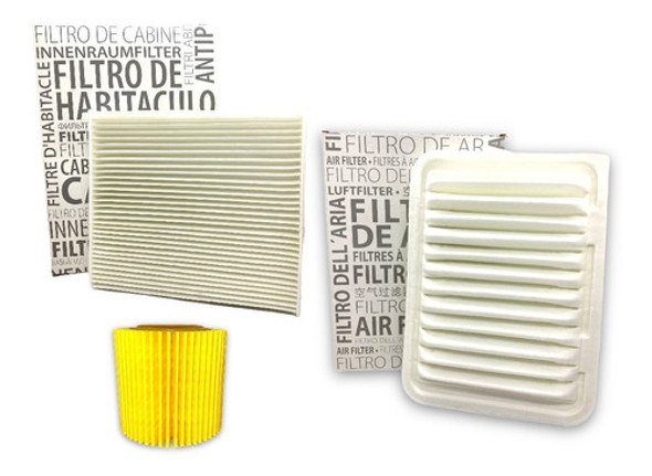 Kit 3 Filtros Toyota Corolla 1.8 Aire Aceite Polen 2012-2022 0 Kit 3 Filtros Toyota Corolla 1.8 Aire Aceite Polen 2012-2022 0