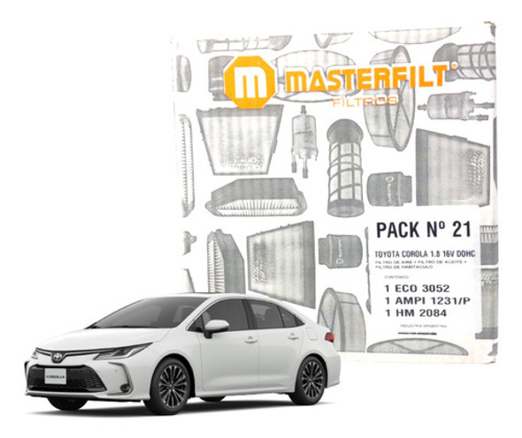 Kit 3 Filtros Toyota Corolla 1.8 Aire Aceite Polen 2012-2022 0 Kit 3 Filtros Toyota Corolla 1.8 Aire Aceite Polen 2012-2022 0