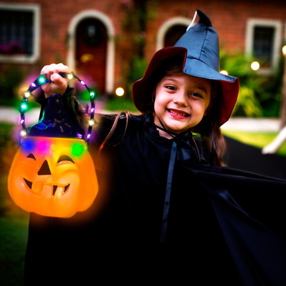 10 Caramelera Luz Led Calabaza Canasta Halloween Cotillon 1