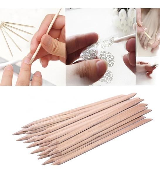 10 Palito Naranjo Repujador Cutícula Manicura Uñas 1