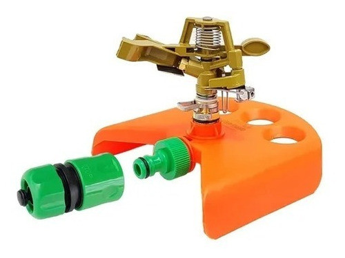 Regador Aspersor Metálico Con Base + Acople P/ Manguera 1/2 0