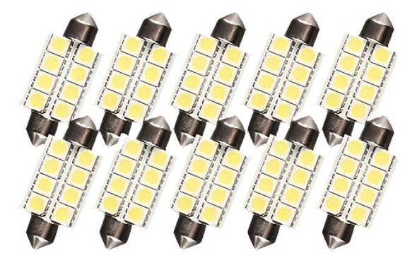 10 X Dc 12v 578 211-2 Adorno 42mm 8 5050 Led Interior 7000k 0