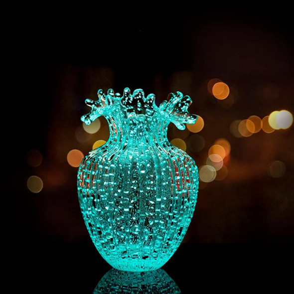 Jarrón De Flores De Vidrio Hecho A Mano Ondas Luminosas Boca 0 Jarrón De Flores De Vidrio Hecho A Mano Ondas Luminosas Boca 0