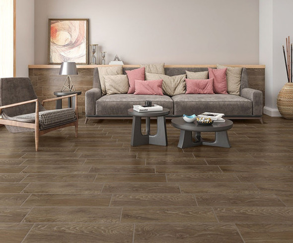 Ceramica Revestimiento Piso Pared 20x60 Simil Madera Oscuro 1