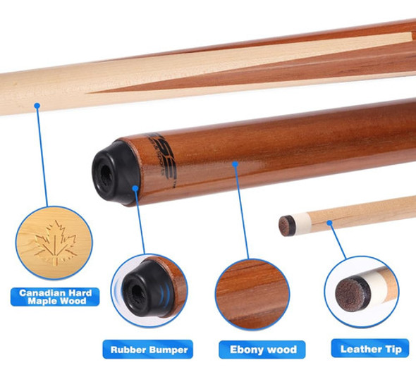 Gse 36  1 Pieza De Arce Canadiense Shorty Billiard Pool Taco 1